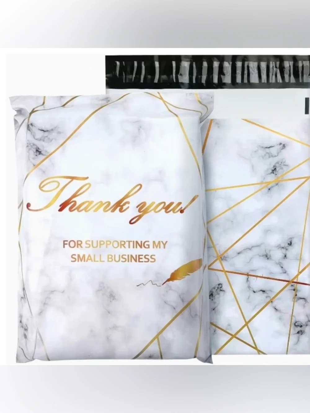 Set of 20 14.5” x 19” Marble Thank You Poly Mailers - Picture 2 of 2